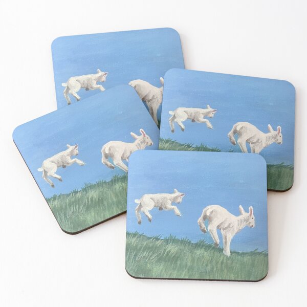 Item preview, lambs gouache painting designed and sold by June Clancy.