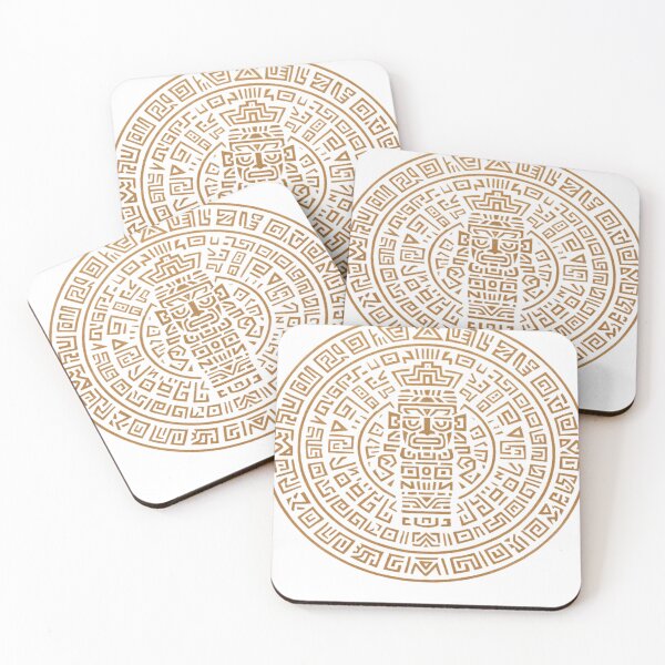 Item preview, Aztec Tribal Mandala – Gold Line Totem Symbol designed and sold by COSAIRe.
