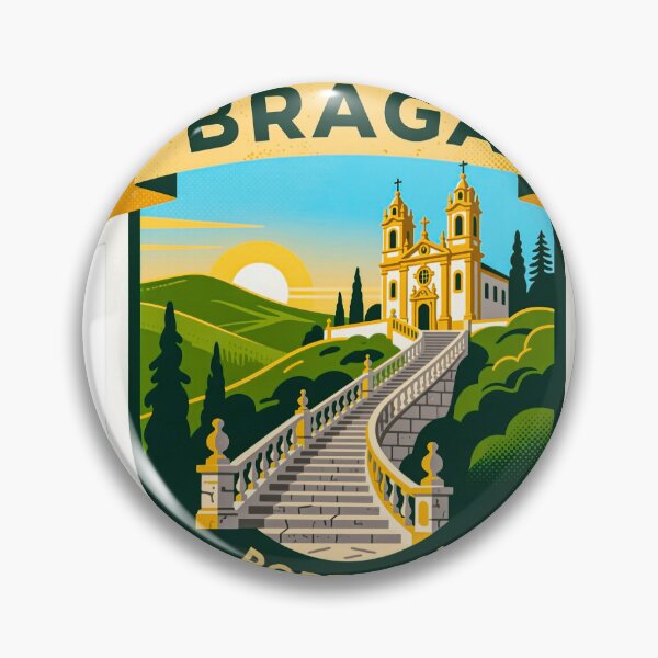 Item preview, Braga Portugal Travel Badge Illustration designed and sold by vivaportugalstore.