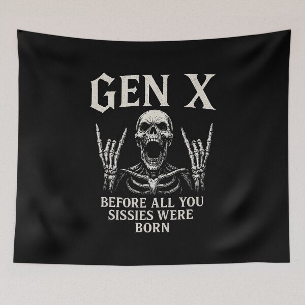 Item preview, Gen X Skull Rock Hand Before All You Sissie Were Born designed and sold by DoraBlanche.