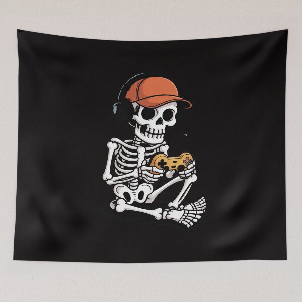 Item preview, Halloween Skeleton Gamer Video Gaming Boys Men Kids designed and sold by margaridroso.