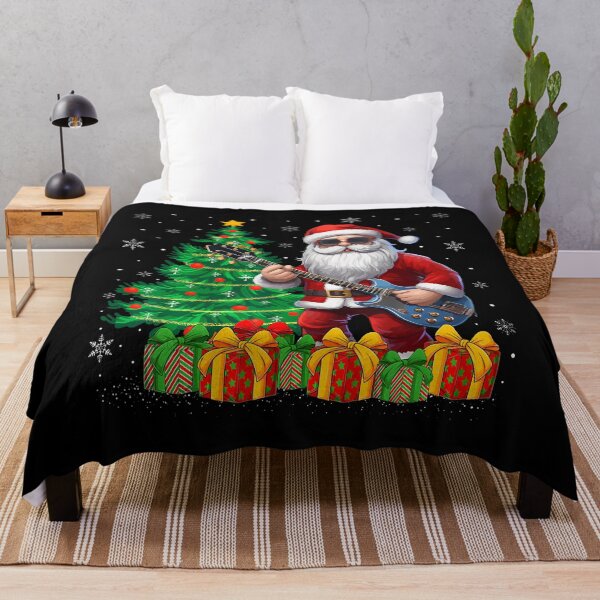 Item preview, Xmas Holiday Guitarist Santa Playing Guitar Christmas Tree designed and sold by DominiqueAngela.
