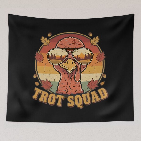 Item preview, 80s Fall Gobble Trot Cute Happy Squad Thanksgiving designed and sold by CalvinVanAuken.