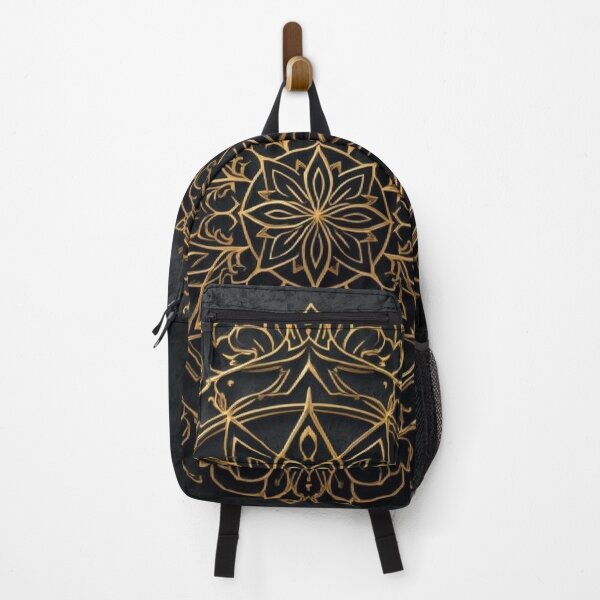 Item preview, Golden Mandala on Black Textured Background designed and sold by hironmoy123.