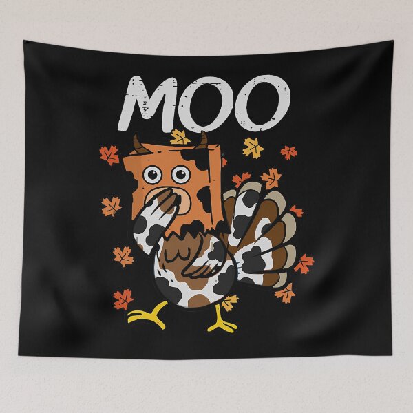 Item preview, Thanksgiving Day Moo Festive Funny Cow Holiday Turkey 90s designed and sold by rebeccathanuos.