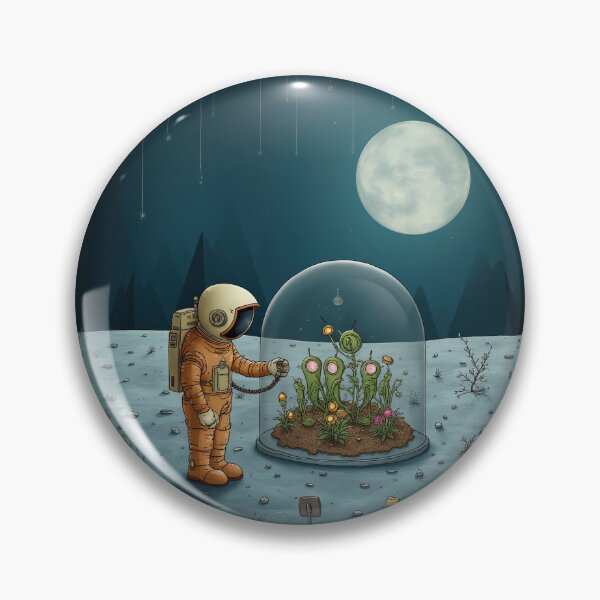 Item preview, Astronaut Moon Garden – Cosmic Botanist Under the Full Moon designed and sold by Whimsical Hug.