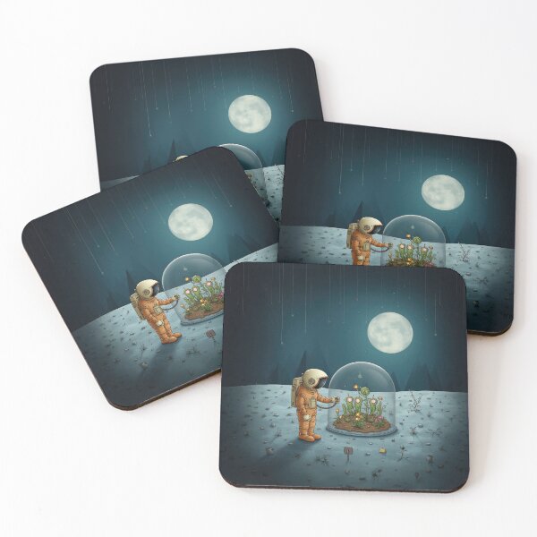 Item preview, Astronaut Moon Garden – Cosmic Botanist Under the Full Moon designed and sold by Whimsical Hug.