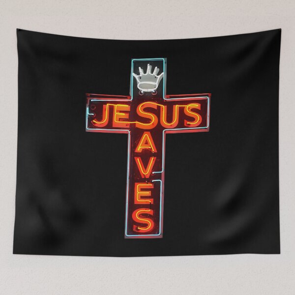 Item preview, Vintage Jesus Saves Cross Christian Retro Bible Verse designed and sold by TaraAnnie.