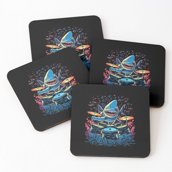 Item preview, Shark Playing Drums Drummer Drumming Shark Lover designed and sold by TaraAnnie.