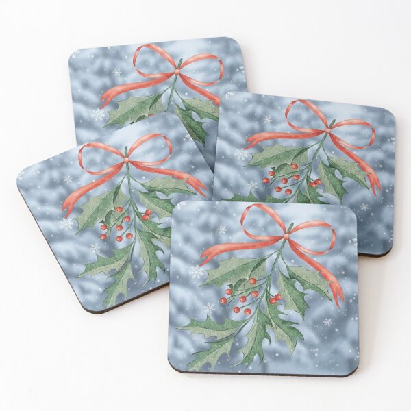 Item preview, Merry & Bright Christmas Holly Illustration designed and sold by anandsiva2703.