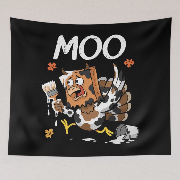 Item preview, Festive 90s Turkey Day Cow Funny Holiday Thanksgiving Moo designed and sold by rebeccathanuos.