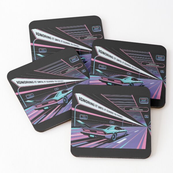Item preview, Ignoring It Until It Ceases to Exist Retro Neon Tunnel Communication Design designed and sold by SplashTastic.