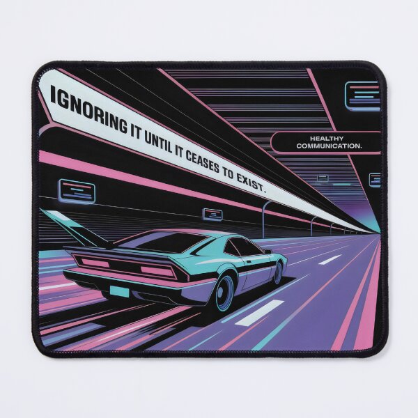 Item preview, Ignoring It Until It Ceases to Exist Retro Neon Tunnel Communication Design designed and sold by SplashTastic.