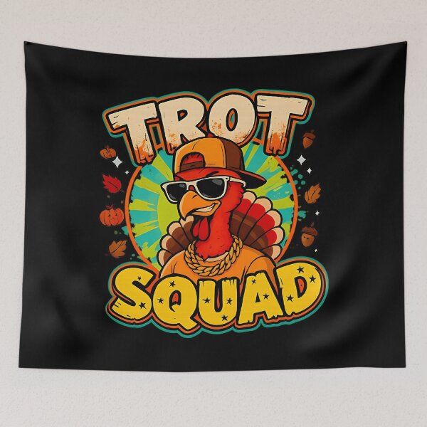 Item preview, Cute Fall Trot Happy Thanksgiving Gobble 80s Squad designed and sold by CalvinVanAuken.