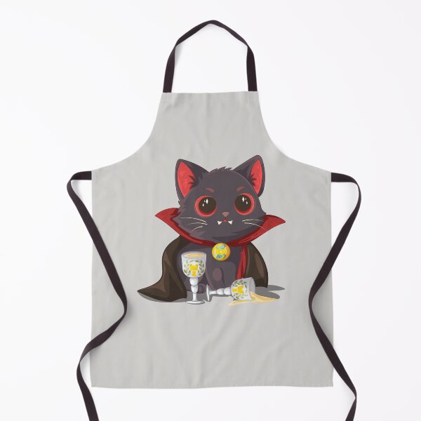 Item preview, Cute Vampire Cat in Red Cape with Goblets and Spilled Drink designed and sold by Mariia Berezhna.