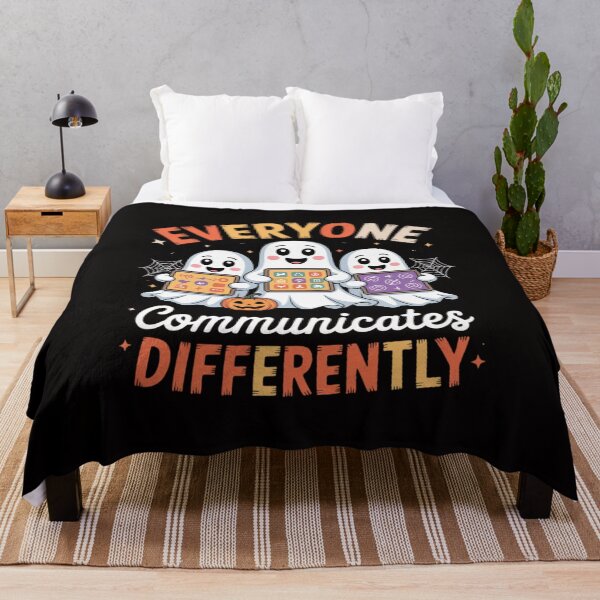 Item preview, Everyone Communicates Differently Halloween SLP Sped Teacher designed and sold by BotboutiquePre.
