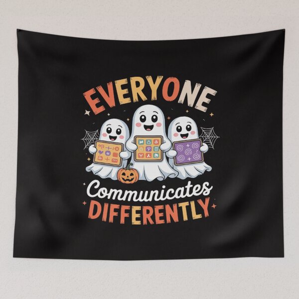 Item preview, Everyone Communicates Differently Halloween SLP Sped Teacher designed and sold by BotboutiquePre.