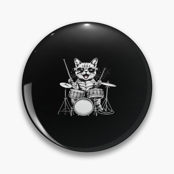 Item preview, Kitten Rock Band Drummer Cat Playing Drums designed and sold by TaraAnnie.