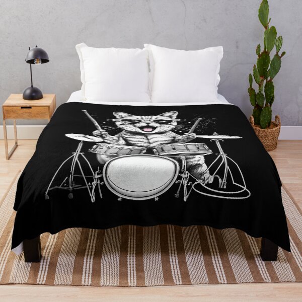 Item preview, Kitten Rock Band Drummer Cat Playing Drums designed and sold by TaraAnnie.