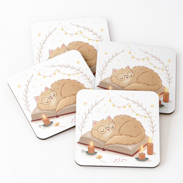 Item preview, Bookworm Cozy Cat designed and sold by Neural-canvas.