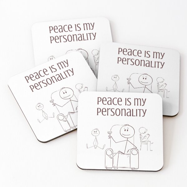 Item preview, Peace Is My Personality Stick Figure T-Shirt | Calm Aesthetic Introvert Humor | Minimal Line Art Relaxed Vibes Graphic Tee designed and sold by YasirHamidDesigns .