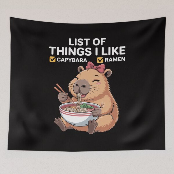 Item preview, Cute Kawaii Capybara List Of Things I Like Ramen Lover designed and sold by BotboutiquePre.