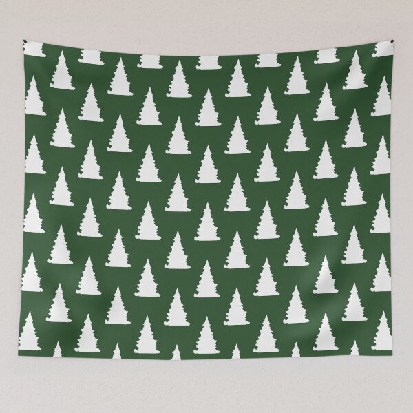 Item preview, Green and white Christmas tree silhouette pattern designed and sold by by-jwp.