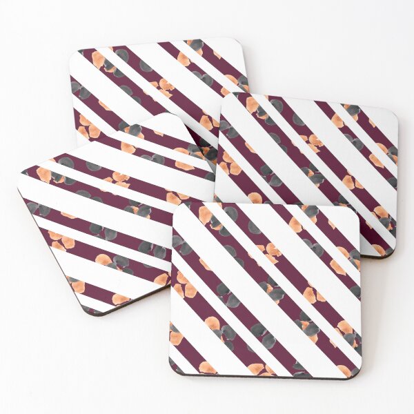 Item preview, Elegant Watercolor Floral Diagonal Stripes Pattern designed and sold by BELEAFCREATIV1.