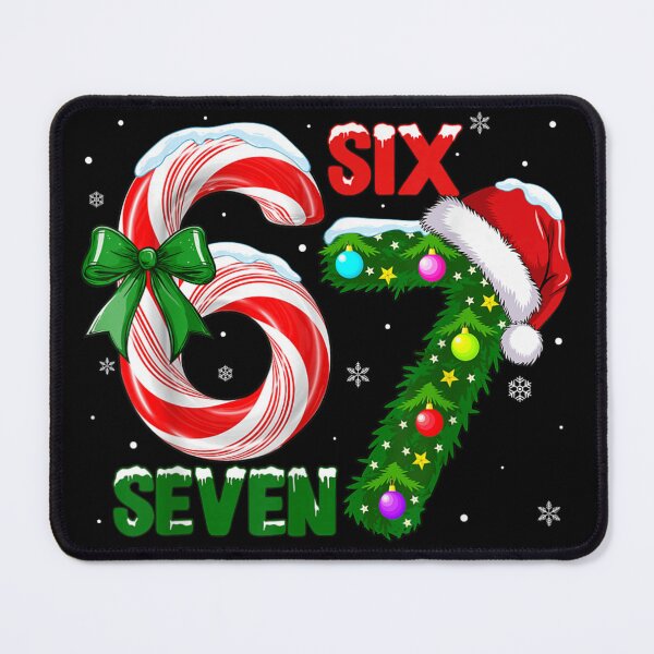 Item preview, Six Seven Christmas Number Design with Candy Cane and Christmas Tree designed and sold by RannaHile.