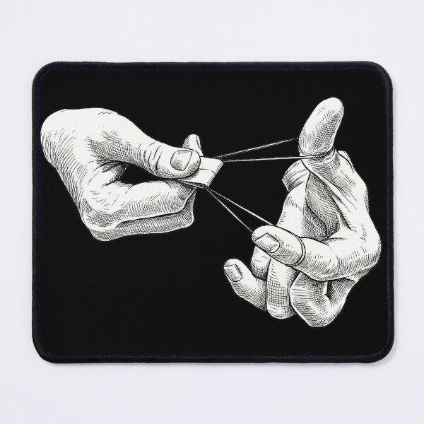 Item preview, Hands with Rubber Band and Paper Hornet designed and sold by Naux | Design & Illustration.