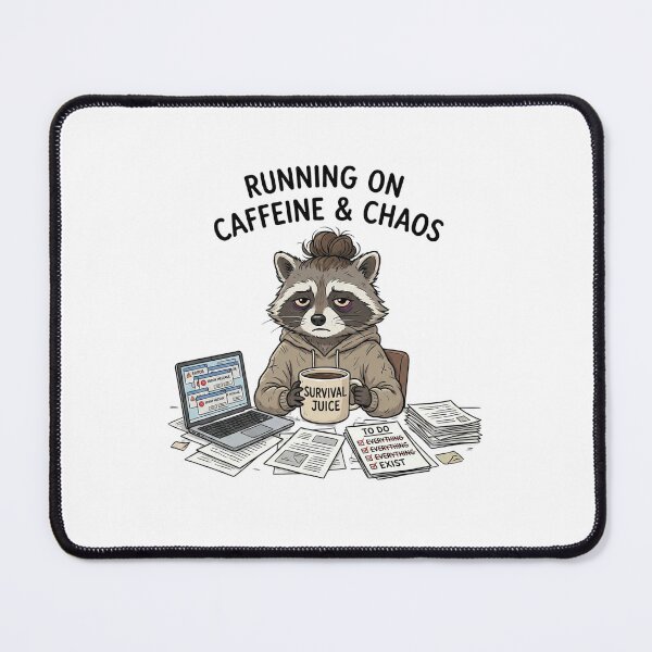 Item preview, Running on Caffeine and Chaos Raccoon designed and sold by FiltroLens.