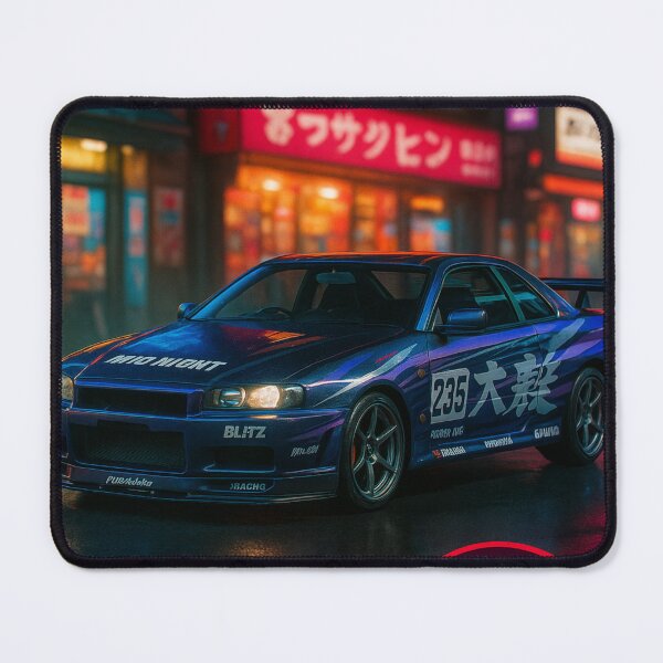 Item preview, Tokyo Night R34 Skyline – Neon Street Racing JDM Art Poster designed and sold by leen12 Art Designs Prints.