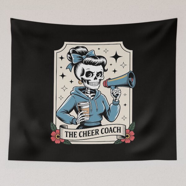 Item preview, Cheer Coach Tarot Card Skeleton Cheerleading Coach Halloween designed and sold by silladive.