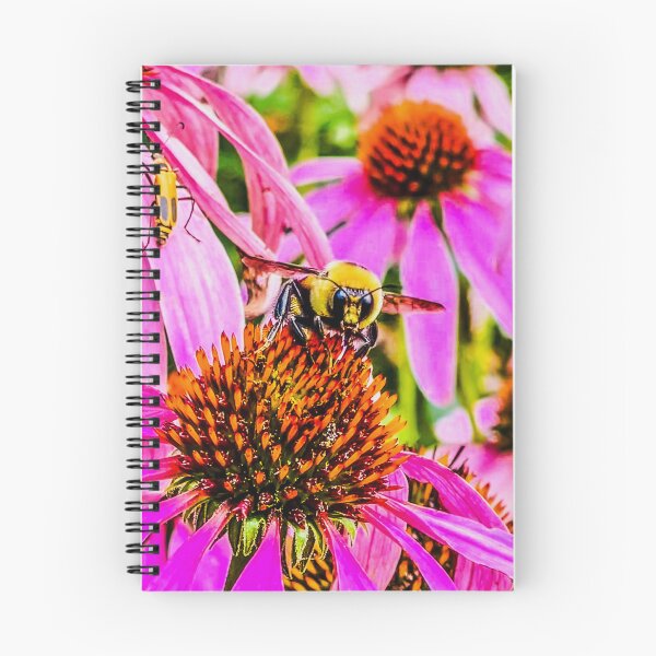 Item preview, Bee on Echinacea Flower – Pollinator Macro Nature Photography Print designed and sold by aadventures.