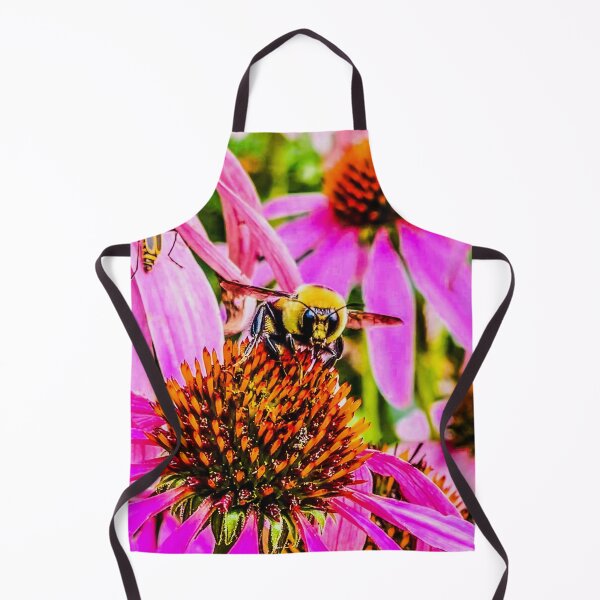 Item preview, Bee on Echinacea Flower – Pollinator Macro Nature Photography Print designed and sold by aadventures.