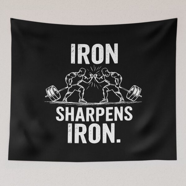 Item preview, Iron Sharpens Iron - Gym Art Weightlifting Design designed and sold by ElaineEsther.