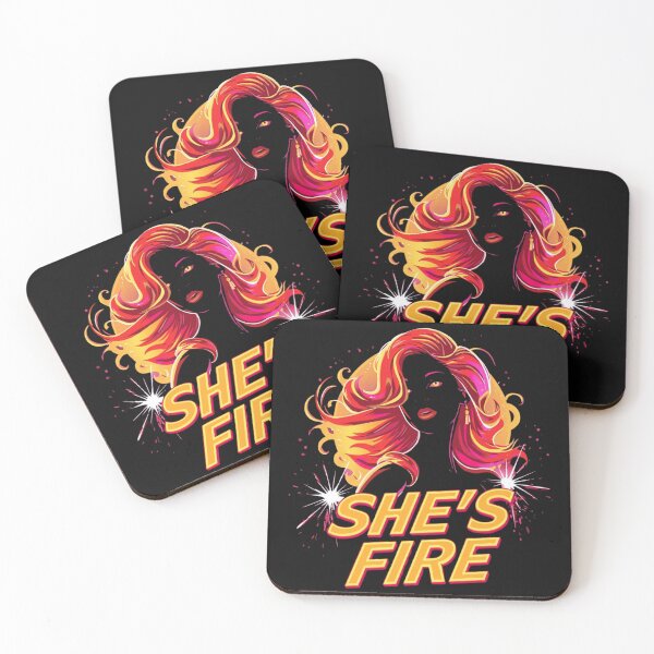 Item preview, She’s Fire – Neon Flame Girl Art designed and sold by WearTheArtx.