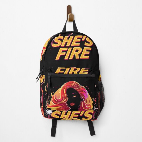 Item preview, She’s Fire – Neon Flame Girl Art designed and sold by WearTheArtx.