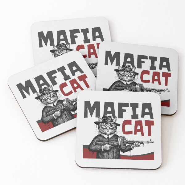 Item preview, Mafia Cat Gangster Tommy Gun Funny designed and sold by KiwiRider.