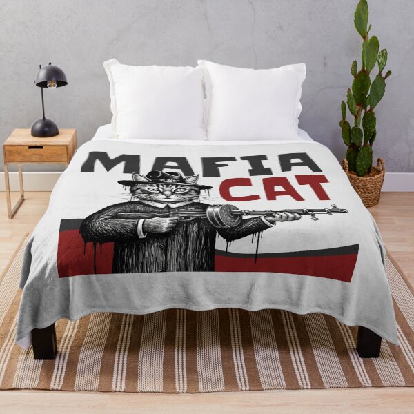 Item preview, Mafia Cat Gangster Tommy Gun Funny designed and sold by KiwiRider.