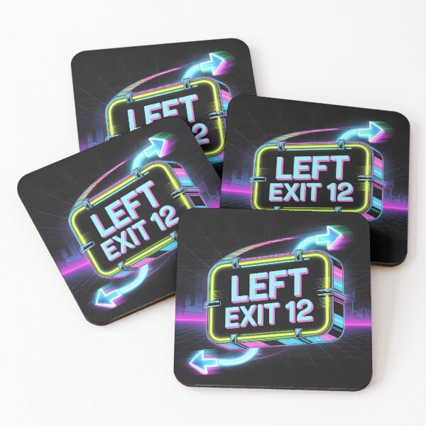 Item preview, Left Exit 12 Neon Sign Retro Futuristic City Grid Design designed and sold by SplashTastic.