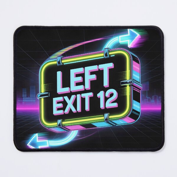 Item preview, Left Exit 12 Neon Sign Retro Futuristic City Grid Design designed and sold by SplashTastic.