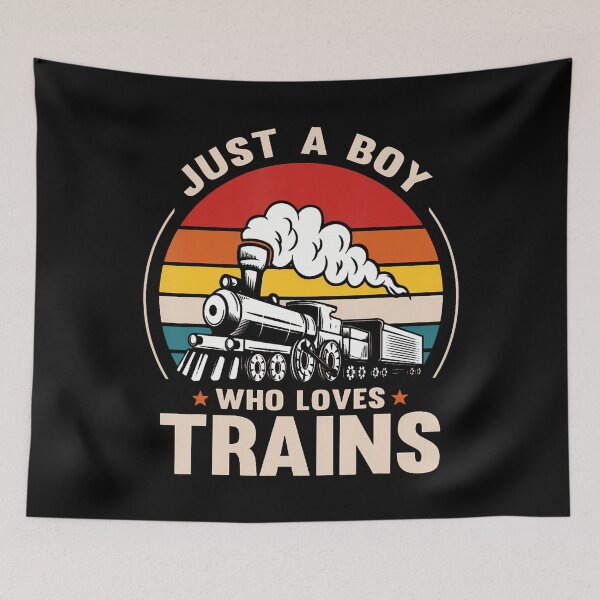 Item preview, Just A Boy Who Loves Trains designed and sold by ChelseaEula.