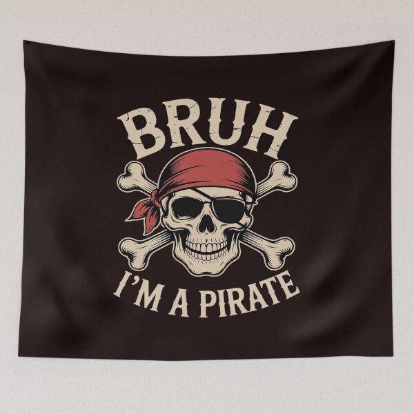 Item preview, Bruh I'm a Pirate Lazy Pirate Skull Halloween designed and sold by hettingerchaim.