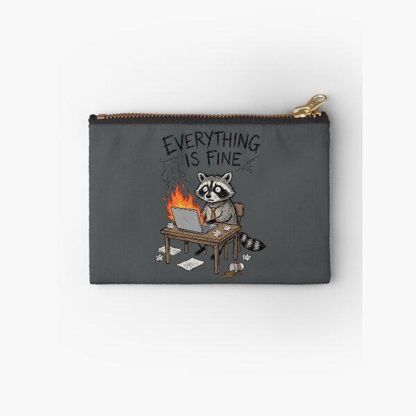Item preview, “Everything Is Fine” Raccoon – Funny Burnout Office Meme Art for Developers, PMs & Chaos Survivors designed and sold by AtotheTwoDesign.