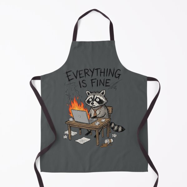 Item preview, “Everything Is Fine” Raccoon – Funny Burnout Office Meme Art for Developers, PMs & Chaos Survivors designed and sold by AtotheTwoDesign.