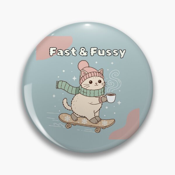 Item preview, Fast & Fuzzy Winter Cat calligraphy – Cozy Skating Doodle designed and sold by Rexyy Studio .