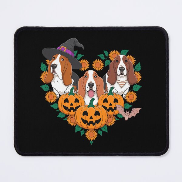 Item preview, Three Halloween Basset Hounds Cosplay Witch Boo Mummy designed and sold by HardcoreTour.