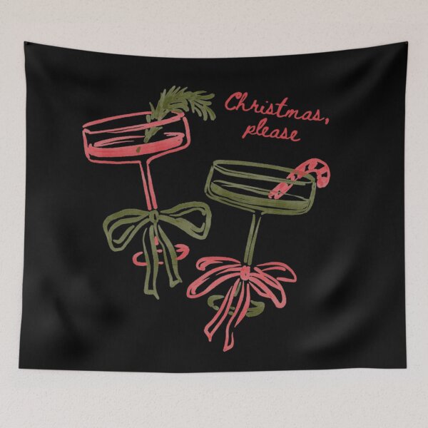 Item preview, Christmas Please Holiday Cocktails Sketch Art Design Minimalist designed and sold by YubitaLeLe.