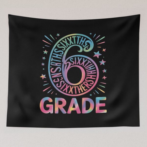 Item preview, Tie Dye 6th Grade Typography Team Sixth Grade Teacher designed and sold by HardcoreTour.